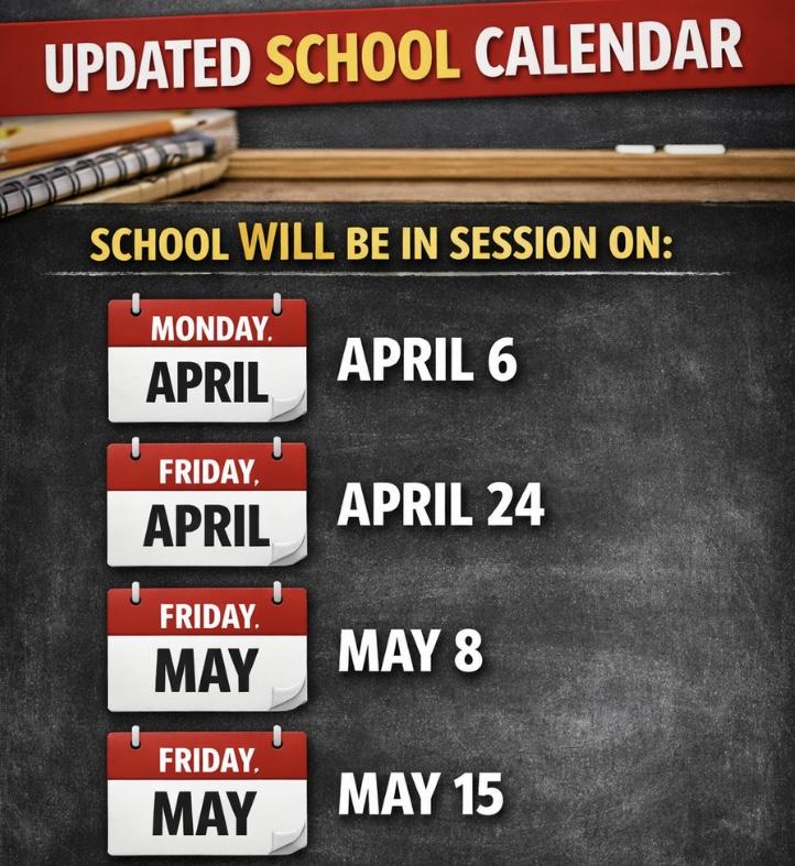 Updated School Calendar